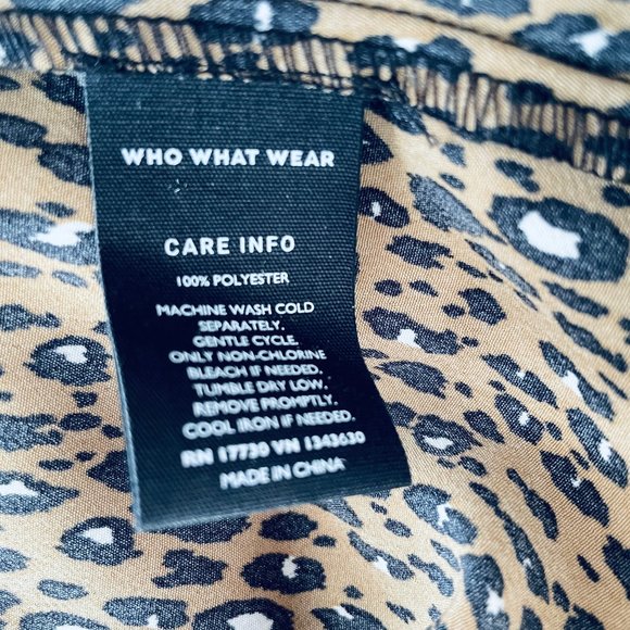 Who What Wear Long Sleeve Bold Button Leopard Print Belt Midi Dress S NWT - Picture 11 of 12